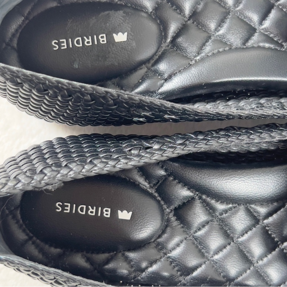 BIRDIES The Starling Woven Black Flats Womens Sz 9 Black Faux Leather - Picture 10 of 11